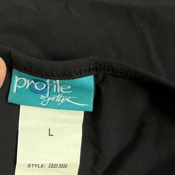 GOTTEX PROFILE 2 pc SWIM WEAR COVER UP SKIRT TOP NAVY BLUE PINK m/l - Picture 3 of 4